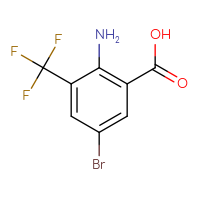 Chemical structure of 2-amino-5-bromo-3-(trifluoromethyl)benzoic acid - CSSB00010114387