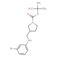 Chemical structure of tert-butyl 3-{[(3-bromophenyl)amino]methyl}pyrrolidine-1-carboxylate - CSSB00010186557