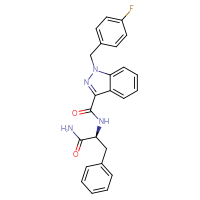Chemical structure of (2S)-2-({1-[(4-fluorophenyl)methyl]-1H-indazol-3-yl}formamido)-3-phenylpropanamide - CSSB00102519596