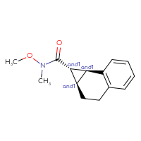 Chemical structure of rac-(1R,1aS,7bR)-N-methoxy-N-methyl-1H,1aH,2H,3H,7bH-cyclopropa[a]naphthalene-1-carboxamide - CSSB21291563542