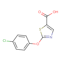 Chemical structure of 2-(4-chlorophenoxy)-1,3-thiazole-5-carboxylic acid - CSSB00014972555