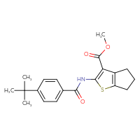Chemical structure of methyl 2-(4-tert-butylbenzamido)-4H,5H,6H-cyclopenta[b]thiophene-3-carboxylate - CSSB00102656918