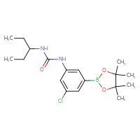 Chemical structure of 1-[3-chloro-5-(4,4,5,5-tetramethyl-1,3,2-dioxaborolan-2-yl)phenyl]-3-(pentan-3-yl)urea - CSSB21245995814