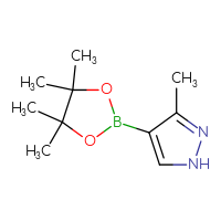 Chemical structure of 3-methyl-4-(4,4,5,5-tetramethyl-1,3,2-dioxaborolan-2-yl)-1H-pyrazole - CSSB00000069033