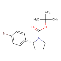 Chemical structure of tert-butyl (2R)-2-(4-bromophenyl)pyrrolidine-1-carboxylate - CSSB00025713295