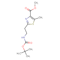 Chemical structure of methyl 2-(2-{[(tert-butoxy)carbonyl]amino}ethyl)-5-methyl-1,3-thiazole-4-carboxylate - CSSB00133052377