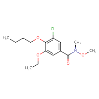 Chemical structure of 4-butoxy-3-chloro-5-ethoxy-N-methoxy-N-methylbenzamide - CSSB00104739565
