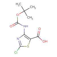 Chemical structure of 4-{[(tert-butoxy)carbonyl]amino}-2-chloro-1,3-thiazole-5-carboxylic acid - CSSB02517546087