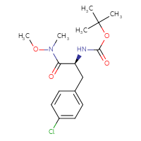 Chemical structure of tert-butyl N-[(1S)-2-(4-chlorophenyl)-1-[methoxy(methyl)carbamoyl]ethyl]carbamate - CSSB20747288837