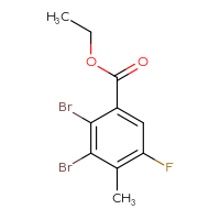 Chemical structure of ethyl 2,3-dibromo-5-fluoro-4-methylbenzoate - CSSB06447178029