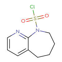 Chemical structure of 5H,6H,7H,8H,9H-pyrido[2,3-b]azepine-9-sulfonyl chloride - CSSB06602408188