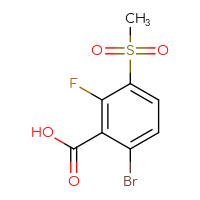 Chemical structure of 6-bromo-2-fluoro-3-methanesulfonylbenzoic acid - CSSB15012542938
