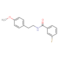 Chemical structure of 3-fluoro-N-[2-(4-methoxyphenyl)ethyl]benzamide - CSSB00026387478