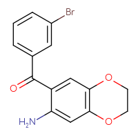 Chemical structure of 7-(3-bromobenzoyl)-2,3-dihydro-1,4-benzodioxin-6-amine - CSSB00102531478