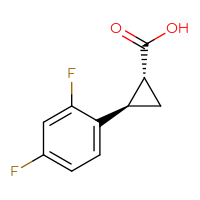 Chemical structure of (1R,2R)-2-(2,4-difluorophenyl)cyclopropane-1-carboxylic acid - CSSB00009915215