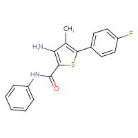 Chemical structure of 3-amino-5-(4-fluorophenyl)-4-methyl-N-phenylthiophene-2-carboxamide - CSSB20620692714