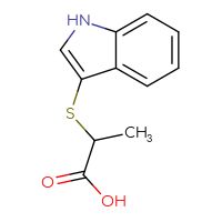 Chemical structure of 2-(1H-indol-3-ylsulfanyl)propanoic acid - CSSB00009998977