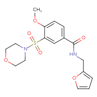 Chemical structure of N-[(furan-2-yl)methyl]-4-methoxy-3-(morpholine-4-sulfonyl)benzamide - CSSB00026296238