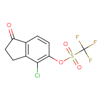 Chemical structure of 4-chloro-1-oxo-2,3-dihydro-1H-inden-5-yl trifluoromethanesulfonate - CSSB20976914196