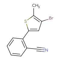 Chemical structure of 2-(4-bromo-5-methylthiophen-2-yl)benzonitrile - CSSB06587990677