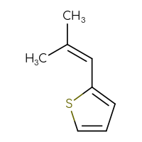 Chemical structure of 2-(2-methylprop-1-en-1-yl)thiophene - CSSB06592580774