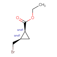 Chemical structure of rac-ethyl (1R,2S)-2-(bromomethyl)cyclopropane-1-carboxylate - CSSB20620684246