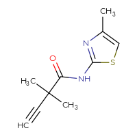 Chemical structure of 2,2-dimethyl-N-(4-methyl-1,3-thiazol-2-yl)but-3-ynamide - CSSB00117226151
