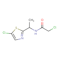 Chemical structure of 2-chloro-N-[1-(5-chloro-1,3-thiazol-2-yl)ethyl]acetamide - CSSB08352366434