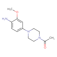 Chemical structure of 1-[4-(4-amino-3-methoxyphenyl)piperazin-1-yl]ethan-1-one - CSSB00008128575