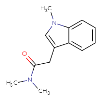 Chemical structure of N,N-dimethyl-2-(1-methyl-1H-indol-3-yl)acetamide - CSSB00049501441