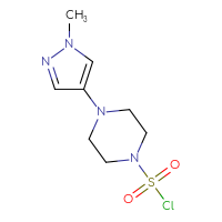 Chemical structure of 4-(1-methyl-1H-pyrazol-4-yl)piperazine-1-sulfonyl chloride - CSSB15010308841
