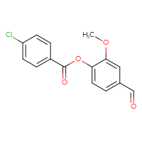Chemical structure of 4-formyl-2-methoxyphenyl 4-chlorobenzoate - CSSB00020594737