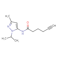 Chemical structure of N-[3-methyl-1-(propan-2-yl)-1H-pyrazol-5-yl]hex-5-ynamide - CSSB02313135337