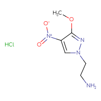 Chemical structure of 2-(3-methoxy-4-nitro-1H-pyrazol-1-yl)ethan-1-amine hydrochloride - CSSB00025717608