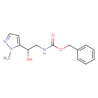 Chemical structure of benzyl N-[2-hydroxy-2-(1-methyl-1H-pyrazol-5-yl)ethyl]carbamate - CSSB00022543317