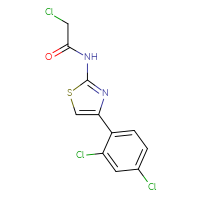 Chemical structure of 2-chloro-N-[4-(2,4-dichlorophenyl)-1,3-thiazol-2-yl]acetamide - CSSB00000682186
