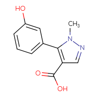 Chemical structure of 5-(3-hydroxyphenyl)-1-methyl-1H-pyrazole-4-carboxylic acid - CSSB00020780110