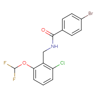 Chemical structure of 4-bromo-N-{[2-chloro-6-(difluoromethoxy)phenyl]methyl}benzamide - CSSB02124727529