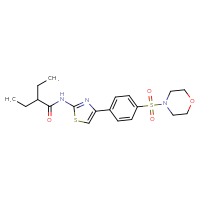 Chemical structure of 2-ethyl-N-{4-[4-(morpholine-4-sulfonyl)phenyl]-1,3-thiazol-2-yl}butanamide - CSSB00161154478