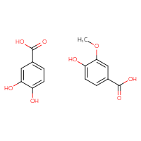Chemical structure of 3,4-dihydroxybenzoic acid; 4-hydroxy-3-methoxybenzoic acid - CSSB21193465538