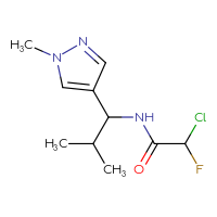 Chemical structure of 2-chloro-2-fluoro-N-[2-methyl-1-(1-methyl-1H-pyrazol-4-yl)propyl]acetamide - CSSB21332101576