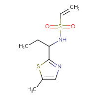 Chemical structure of N-[1-(5-methyl-1,3-thiazol-2-yl)propyl]ethene-1-sulfonamide - CSSB21332052328