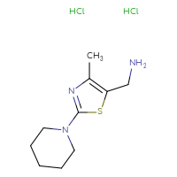 Chemical structure of 1-[4-methyl-2-(piperidin-1-yl)-1,3-thiazol-5-yl]methanamine dihydrochloride - CSSB00160525687