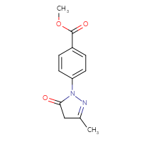 Chemical structure of methyl 4-(3-methyl-5-oxo-4,5-dihydro-1H-pyrazol-1-yl)benzoate - CSSB00132498086
