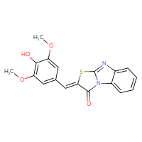 Chemical structure of (4Z)-4-[(4-hydroxy-3,5-dimethoxyphenyl)methylidene]-5-thia-2,7-diazatricyclo[6.4.0.0²,⁶]dodeca-1(12),6,8,10-tetraen-3-one - CSSB00160734279