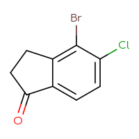 Chemical structure of 4-bromo-5-chloro-2,3-dihydro-1H-inden-1-one - CSSB00010010934