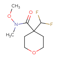 Chemical structure of 4-(difluoromethyl)-N-methoxy-N-methyloxane-4-carboxamide - CSSB02271960653