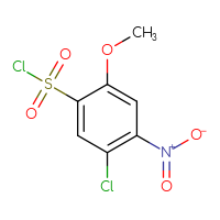 Chemical structure of 5-chloro-2-methoxy-4-nitrobenzene-1-sulfonyl chloride - CSSB00010871077