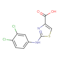 Chemical structure of 2-[(3,4-dichlorophenyl)amino]-1,3-thiazole-4-carboxylic acid - CSSB00006009362