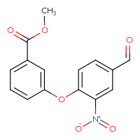 Chemical structure of methyl 3-(4-formyl-2-nitrophenoxy)benzoate - CSSB00025735028